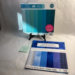 2 New Scrapbooking Card stock Pads, Acid Free, LOT D, Different Blues - Picture 1 of 17