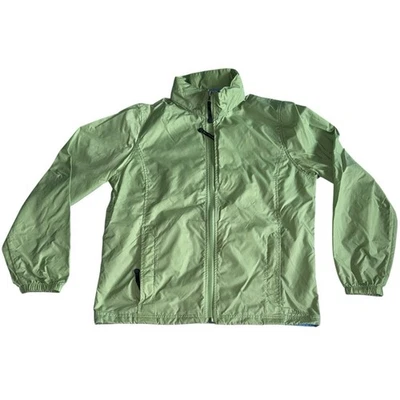 Женская ветровка с капюшоном LL Bean 100% нейлон зеленая скрытая с карманами на молнии размер M - Изображение 1 из 4