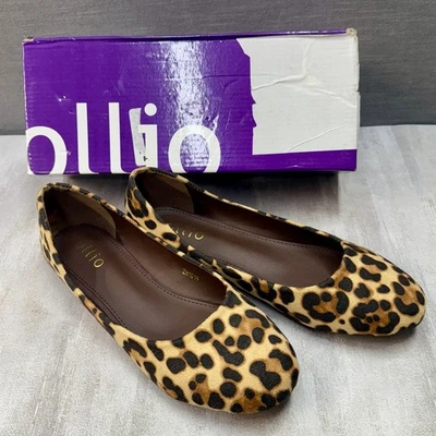 Zapatos planos para mujer Ollio con estampado de leopardo talla 8,5 núcleo de ballet con estampado animal Foto 1 de 4