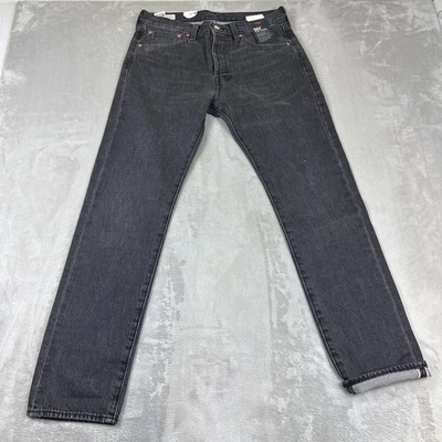 Levi’s Premium 501 Selvedge Jeans Men's Size 33x32 Slim Taper Fit Black Denim - Image 1 of 4