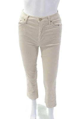 7 For All Mankind Womens Cotton High-Waisted Slim Kick Pants Beige Size 24 - Image 1 of 4