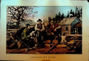 Currier & Ives Calendario Topper 1946 Arguing the Point - Imagen 1 de 1