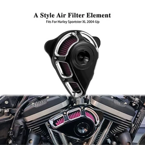 Turnable Air Cleaner Filter Red Intake For Harley Sportster 48 72 883 1200 04-22 - Picture 1 of 18