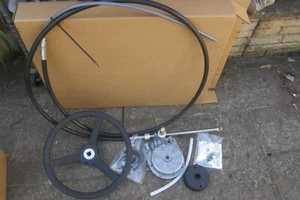 New 18ft 200HP+ Complete Boat Steering System, Helm, Cable and Wheel - Picture 1 of 2