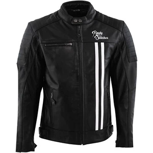Herren Motorrad Jacke XXL - Rusty Stitches Cooper - Lederjacke schwarz-weiß - Picture 1 of 3