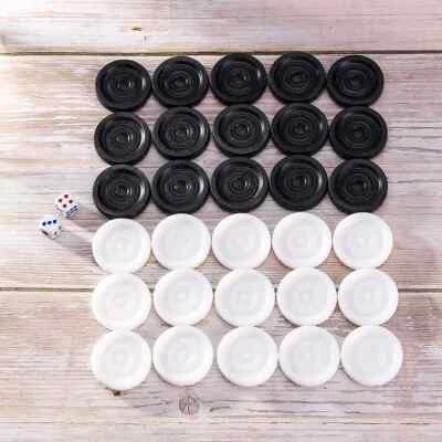 32PCS Backgammon Chess Piece Kids Learning Plastic Chess Pieces Draughts Board - Image 1 of 4