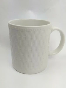 Coffee Mug Cup Living Quarters White Basket Weave 3-3/4" - Picture 1 of 5