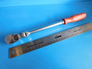 USED, MAC TOOLS 3/8 IN. DR. " FLEX " RED HARD HANDLE RATCHET, PART #FP11FPA - Picture 1 of 8