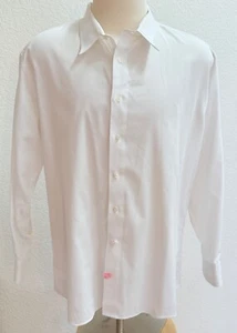 Moda Man Button Down Shirt Long Sleeves White Textured Fabric 2XL GR2531 - Picture 1 of 5