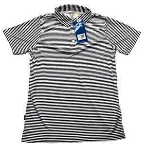 Polo Golf Shirt Youth Size Large 9-10 [Model Carson] Navy & White Stripes Garb - Picture 1 of 9