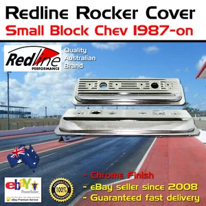 New Redline Polished Chrome Rocker Cover Fits Small Block Chev 1987-on - Picture 1 of 1