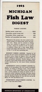 Michigan DNR 1963 GUÍA DE PESCA LEYES RESUMEN REGLAS 2 - PARCHE MICHIGAN CIERVO - Imagen 1 de 1