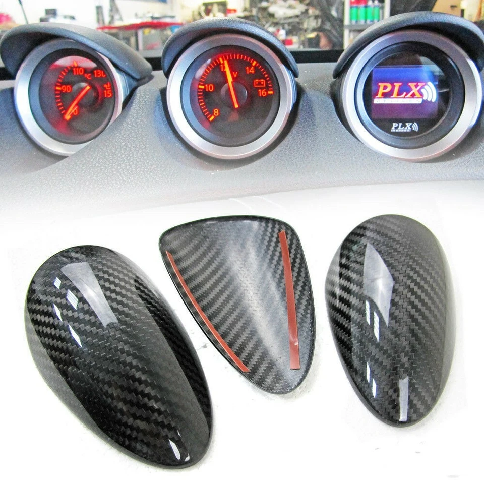 Carbon Fiber For Nissan 370Z Z34 COUPE FRONT GAUGE COVER POD TRIM 3PCS  Foto 1 de 4
