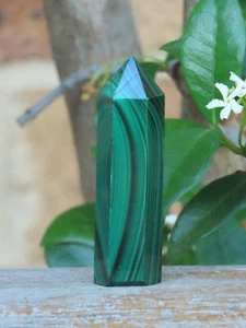 A Grade Polished Malachite Crystal Generator 83 Grams 76mm Tall Green Mineral - Picture 1 of 12