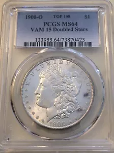 1900-O PCGS MS64 VAM 15 STELLE DOPPIE Morgan Silver Dollar TOP 100 VAM CLASHED - Foto 1 di 4