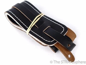 USA Fender Vintage Leather GUITAR STRAP, Strat Tele, Black, Eric Johnson. - Picture 1 of 1