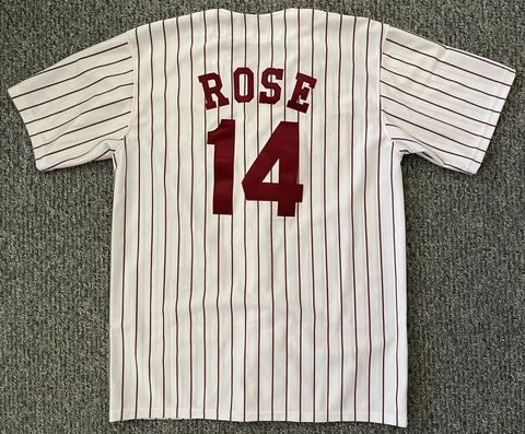 Pete Rose Philadelphia Phillies Stitched Jersey 1980 WS Champs /500 Unsigned Zip Cover