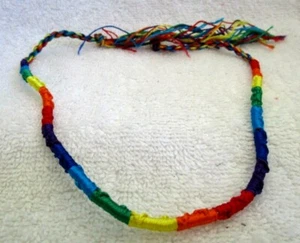 Unisex Men's Women's Gay Pride Rainbow Braided 18" Threaded Necklace-Brand New! - Picture 1 of 1