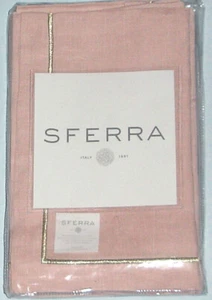 Servilletas de Cena Sferra Seaton 4 Piezas Pétalo/Puntada de Perla Dorada Bordado 20x20 Nuevas - Imagen 1 de 4
