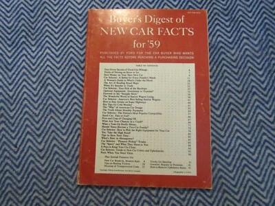 Ford Thunderbird Galaxy Fairlane Victoria 1959 compradores digieren libro de datos de auto nuevo Foto 1 de 3