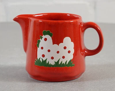 Pot à lait céramique Waechtersbach rouge décor poulet poule vintage années 1970 - Photo 1/4