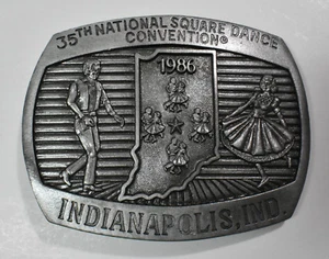 Fibbia cintura danza quadrata vintage 1986 35° convegno nazionale Indianapolis - Foto 1 di 2
