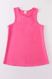 Hot pink blank basic kids teens adult tank top - Picture 1 of 17