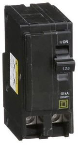 QO2125 - Square D Plug-In 240V 125A 2 pole circuit breaker 10kA@240V Factory New - Picture 1 of 6
