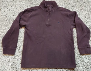 Polo Ralph Lauren Sweater Boys Youth Large 16/18 Brown Quarter Zip Pullover - Picture 1 of 6