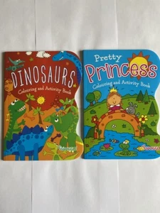 DINOSAURS OR PRINCESS LARGE COLOURING ACTIVITY BOOK  - Picture 1 of 6