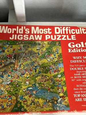 World's Most Difficult Jigsaw Puzzle Golf Edition ( vintage 1991 ) 529 PIECES  - Image 1 of 4