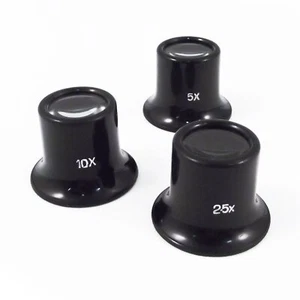 Ensemble de 3 packs de 3 loupe de photographie de bijoutier universel 5 x 10 x 2,5 x loupe des yeux - Photo 1 sur 1
