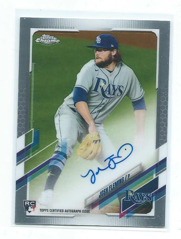 2021 Topps Chrome-Josh Fleming Rookie Autograph #RA JF-Tampa Bay Rays - Image 1 of 1