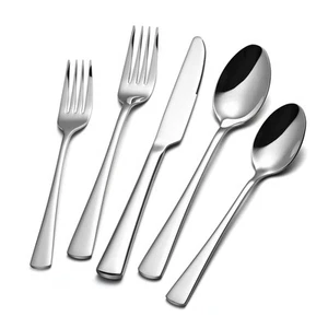 18/10 Stainless Steel Flatware, 20-Piece Forged Silverware Set for 4, Mirror ... - Picture 1 of 7