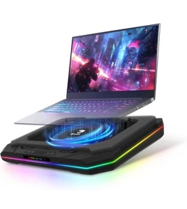 Saviortop RGB Gaming Laptop Cooler, podkładka chłodząca z rdzeniem scalonym z zaawansowanym wentylatorem turbo - Zdjęcie 1 z 9