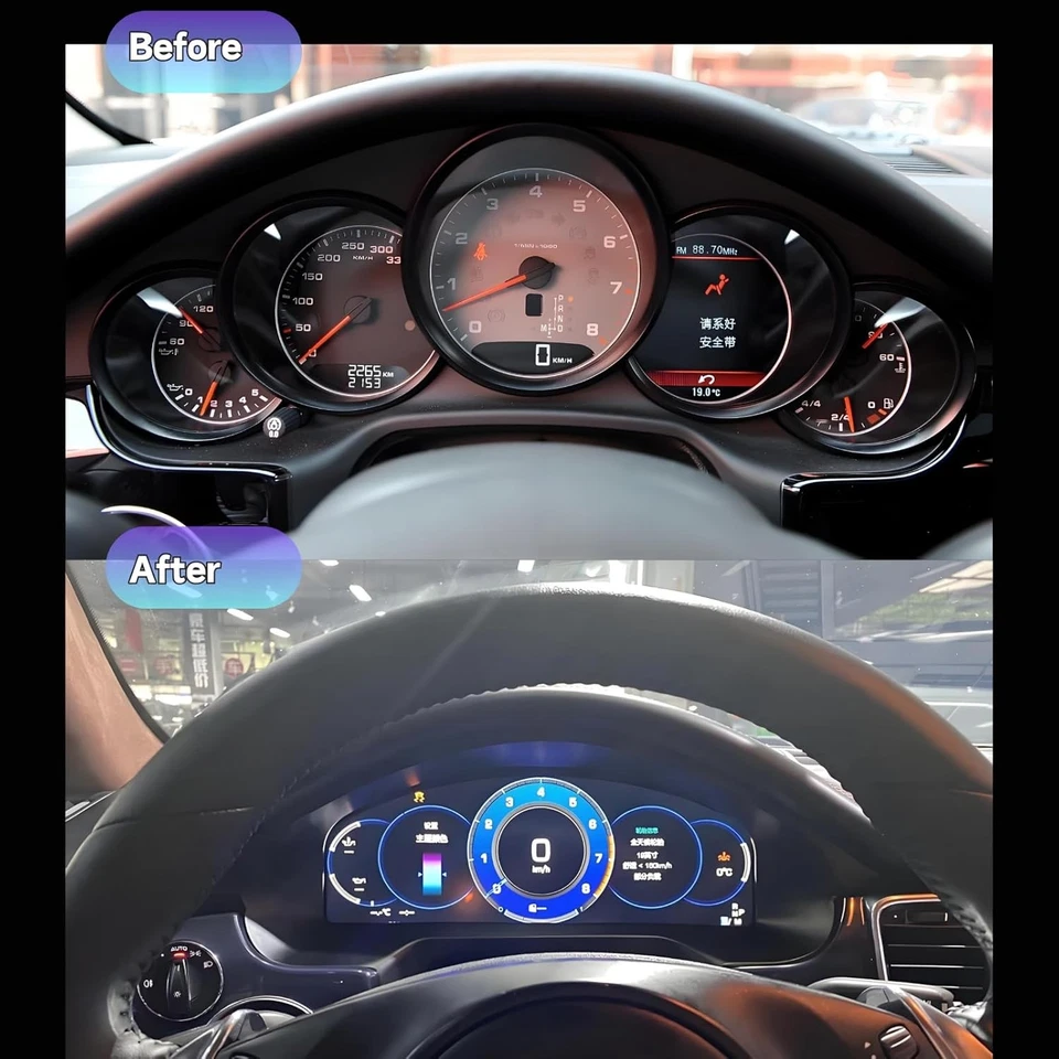 Cuadro de instrumentos velocímetro digital LCD para automóvil Porsche Panamera 2010-2016 Foto 1 de 4