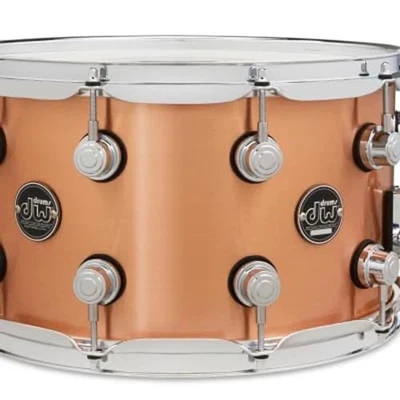 DW Performance Series, 1mm Polished Copper Snare, 8x14 - Image 1 of 3