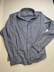 Camicia Untuckit uomo blu medio grigio a quadri bottoni Bergstorm 2019 manica lunga - Foto 1 di 8