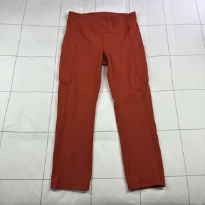 Lululemon Leggings Womens 4 Red Orange Speed Up Crop Running Athletic Pockets - Picture 1 of 9