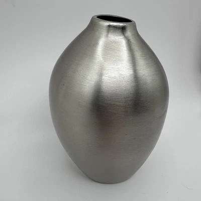 Crate & Barrel  Cooper Small Silver Bud Vase - Image 1 of 3