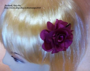 ACCESSORIO CAPELLI FORCINA CON FIORE A RILIEVO ROSA ANTICO cod.2560 - Picture 1 of 1