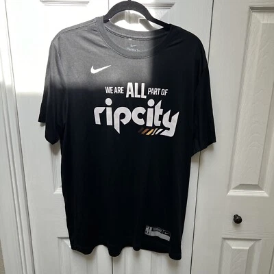 Nike Portland Trail Blazers Camiseta Rip City Para Hombres XL Negra NBA Dri Fit Foto 1 de 4