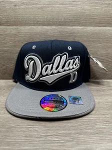 Dallas Texas City 3D Logo Snapback Flat Bill Brim Landscape Print Hat Cap Blue - Picture 1 of 9
