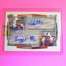 2015 Upper Deck USA Football #116 NIKOLAS AFUHAAMANGO & ROGER MELLADO, Auto