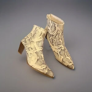 Forever 21 Block Heel Boots Womens 10 Snakeskin Pointed Toe - Picture 1 of 6