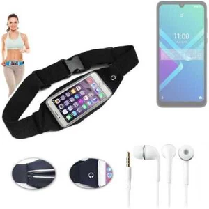 Sac ceinture pour Wiko Y82 + casque sac taille sport course fitness étui épaule - Photo 1/5