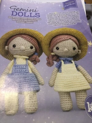 amigurumi crochet pattern, Twin/Gemmi Dolls, 15cm, 4 Ply, Cute Toys - Image 1 of 4