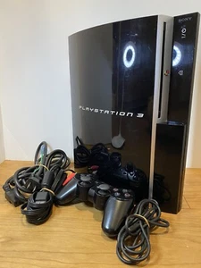 Sony PlayStation 3 Black Console PS3 CECHL00 80GB Controller GAME JAPAN Tested - Picture 1 of 16