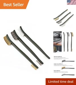 3 Mini Pennelli Durevoli per Rimozione Ruggine e Vernice - Ottone, Nylon e Acciaio - Foto 1 di 11