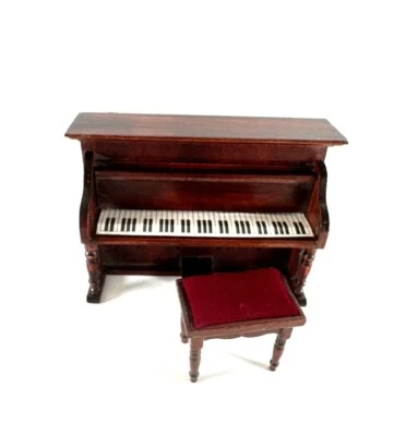 PIANOFORTE CON SGABELLO MINIATURE CASA DELLE BAMBOLE 1999 DE AGOSTINI SCALA 1:12 - Immagine 1 di 4
